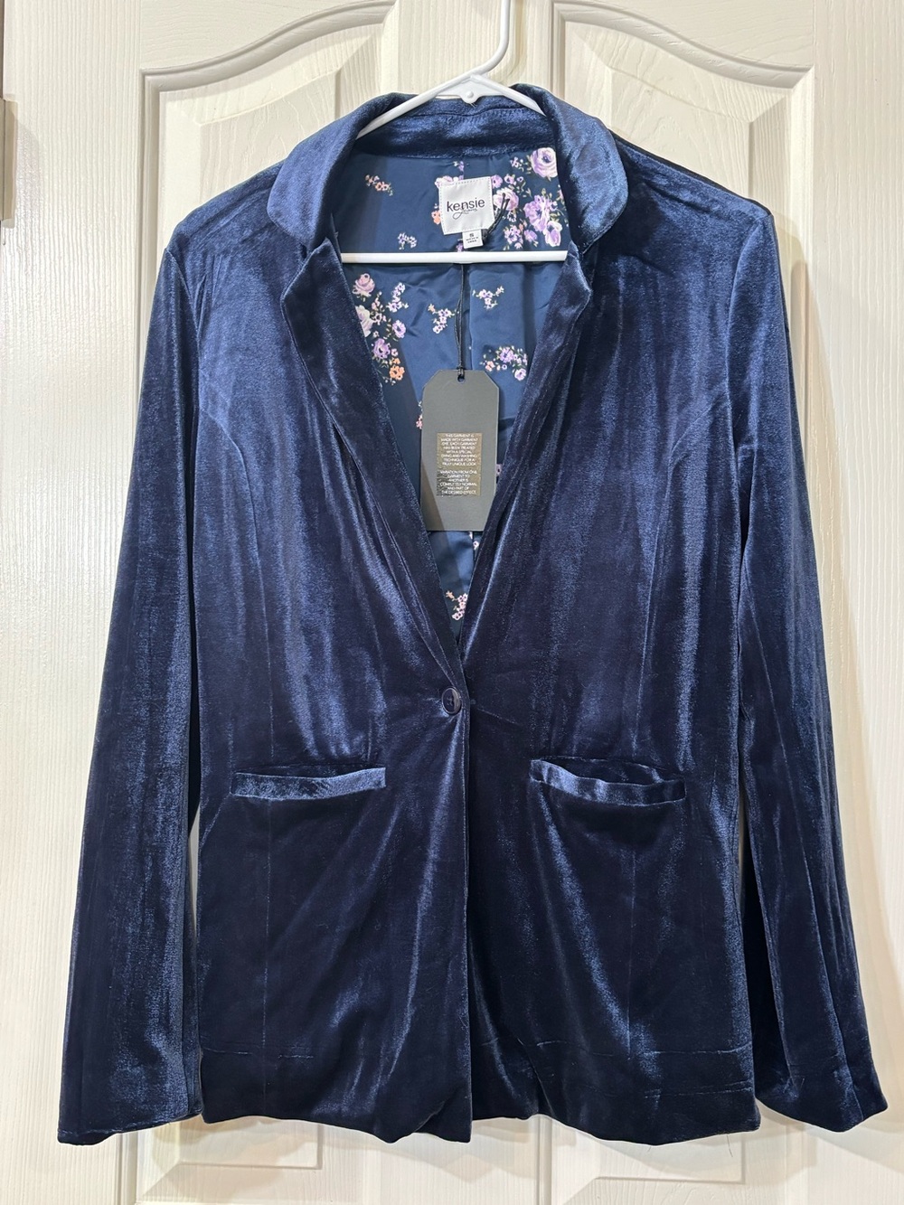 kensie Velvet Navy Blazer Jacket